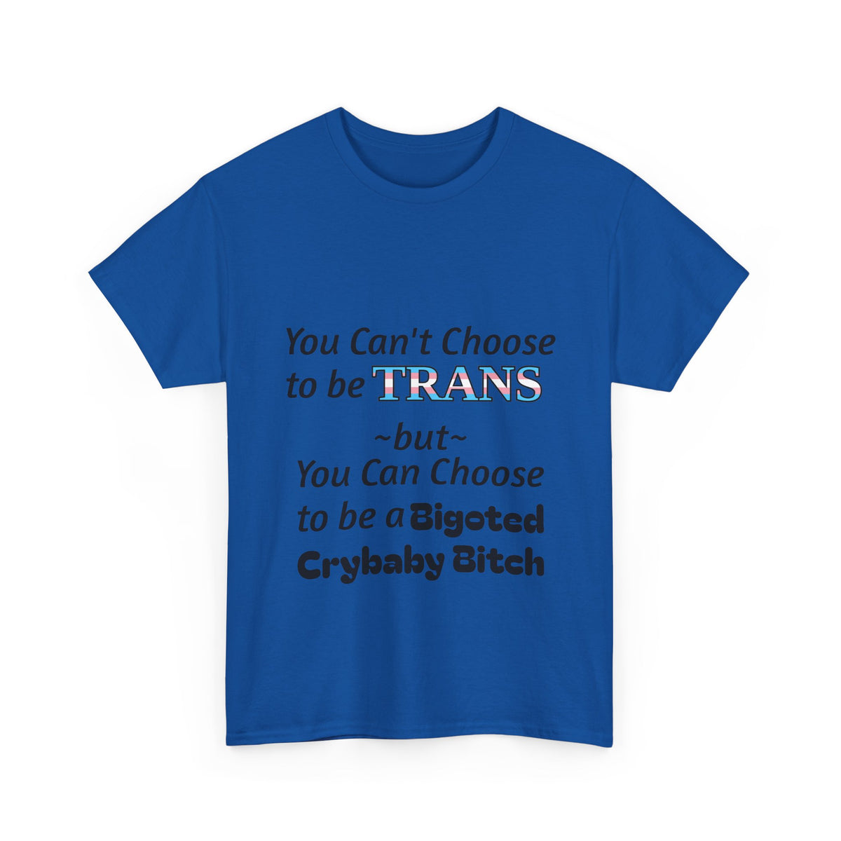 Trans Rights Statement Tee — "You Can't Choose to Be Trans" Graphic T-Shirt